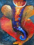 Semi Abstract Ganesha Acrylic Painting