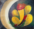 Yellow Ganesha Acrylic Painting