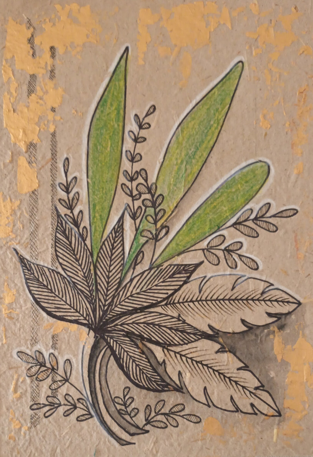 Leaves Acrylic Artwork (3 Pieces)