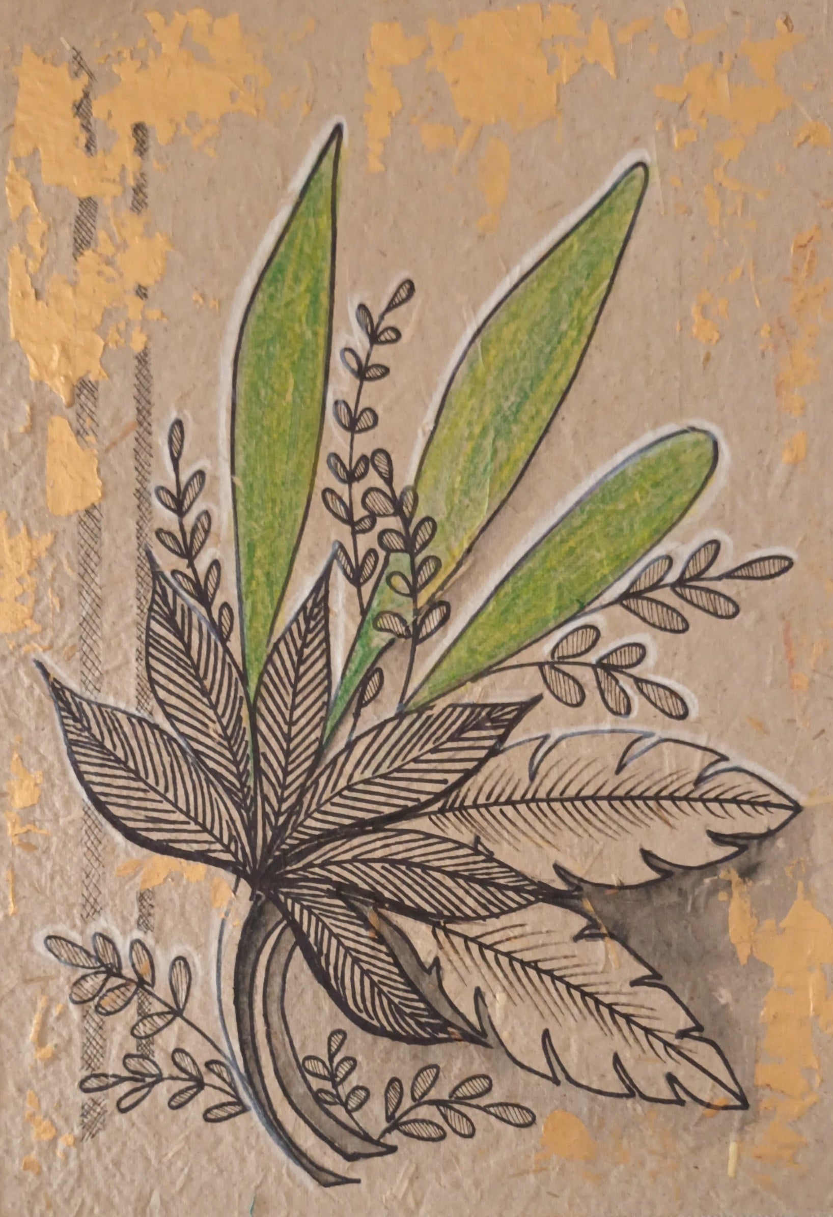 Leaves Acrylic Artwork (3 Pieces)