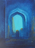 Blue Temple Acrylic Painting