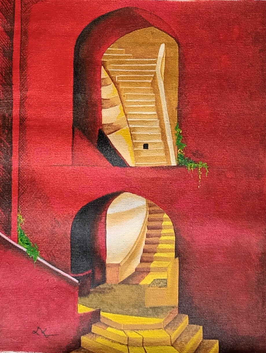 Golden Stairway Acrylic Artwork