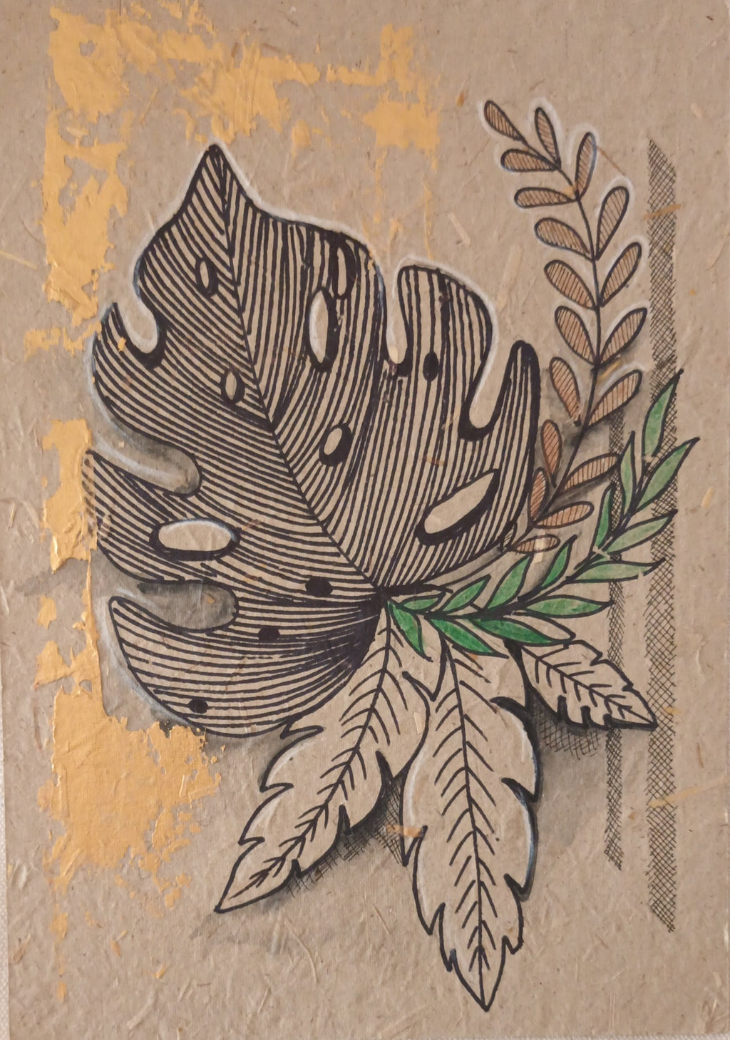 Leaves Acrylic Artwork (3 Pieces)