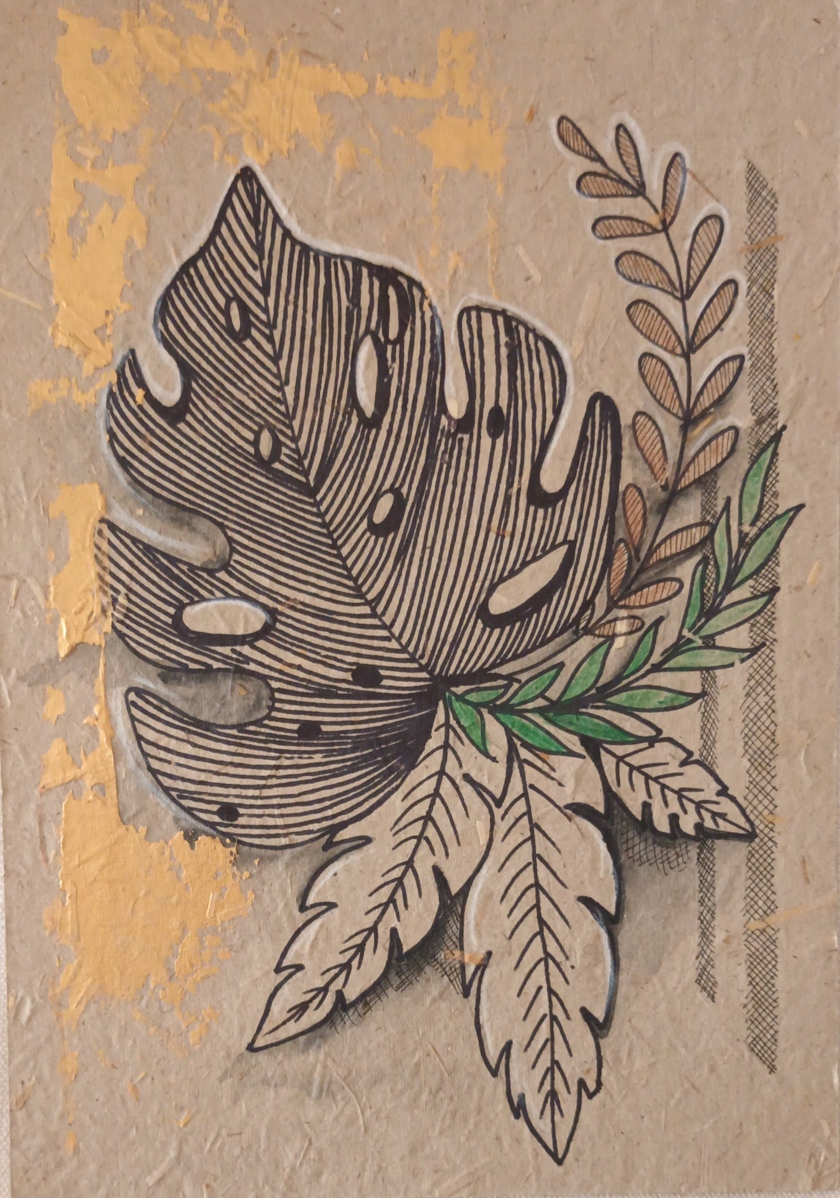 Leaves Acrylic Artwork (3 Pieces)