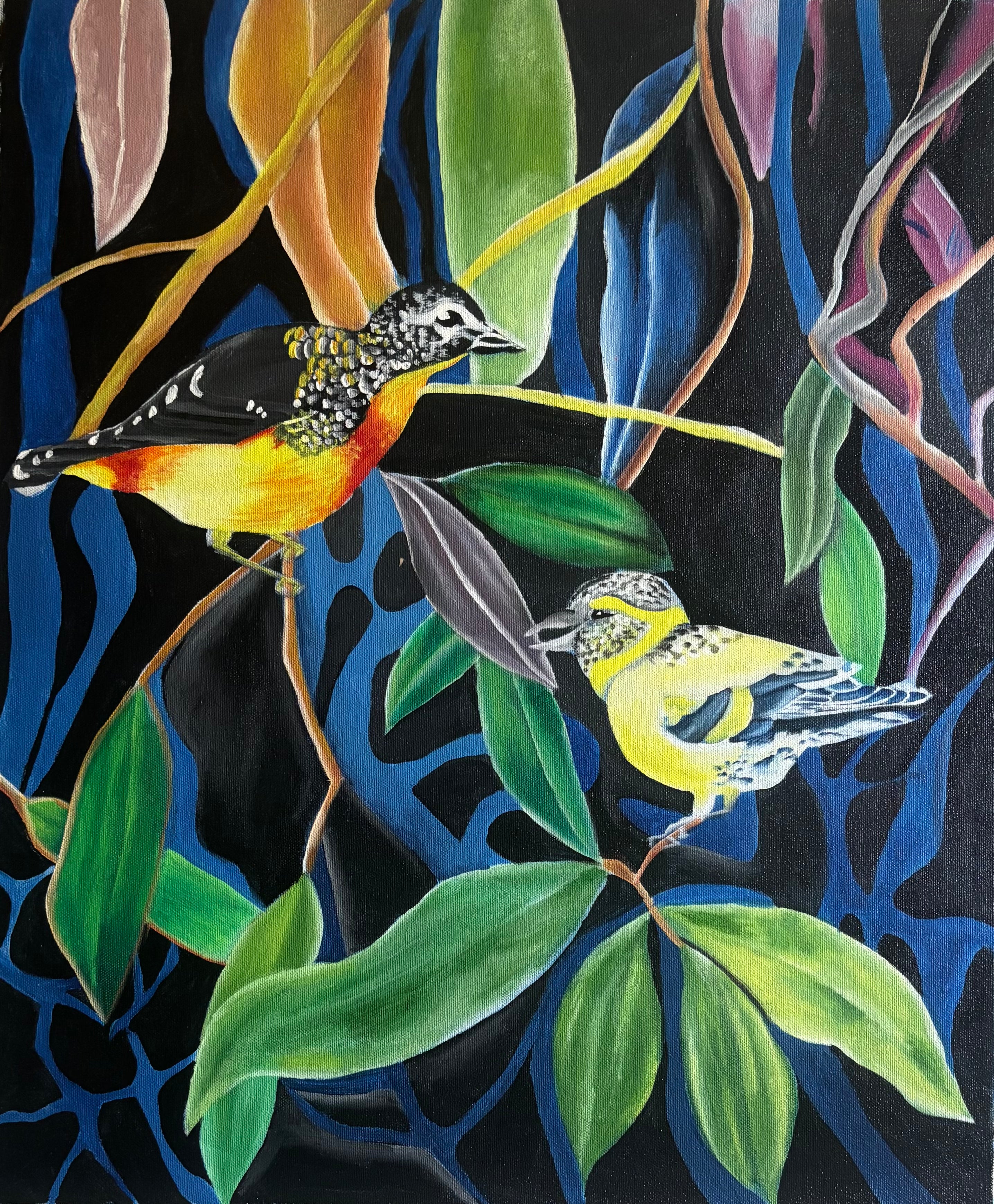 Playful Birds Painting