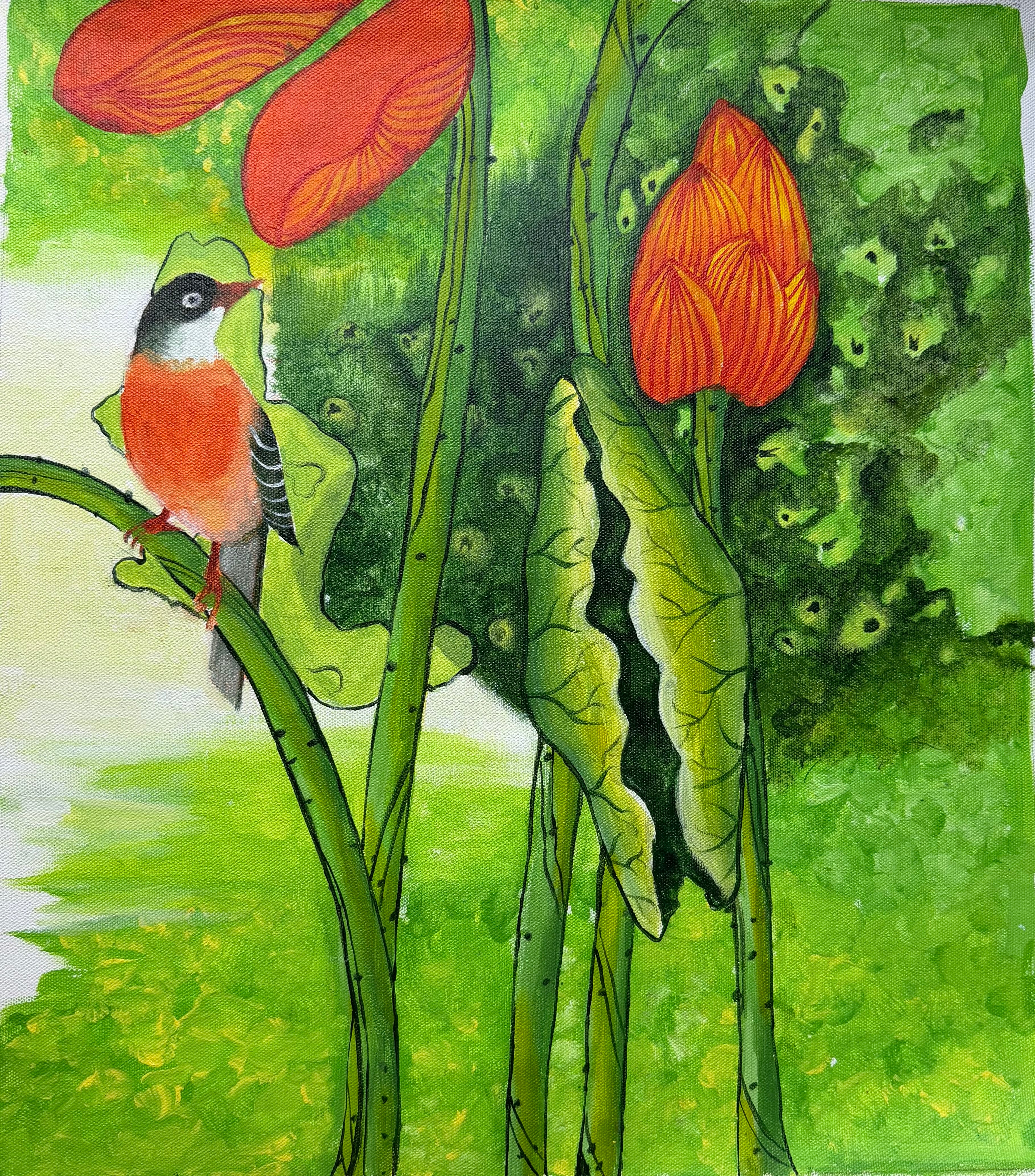 Red Bird Painting