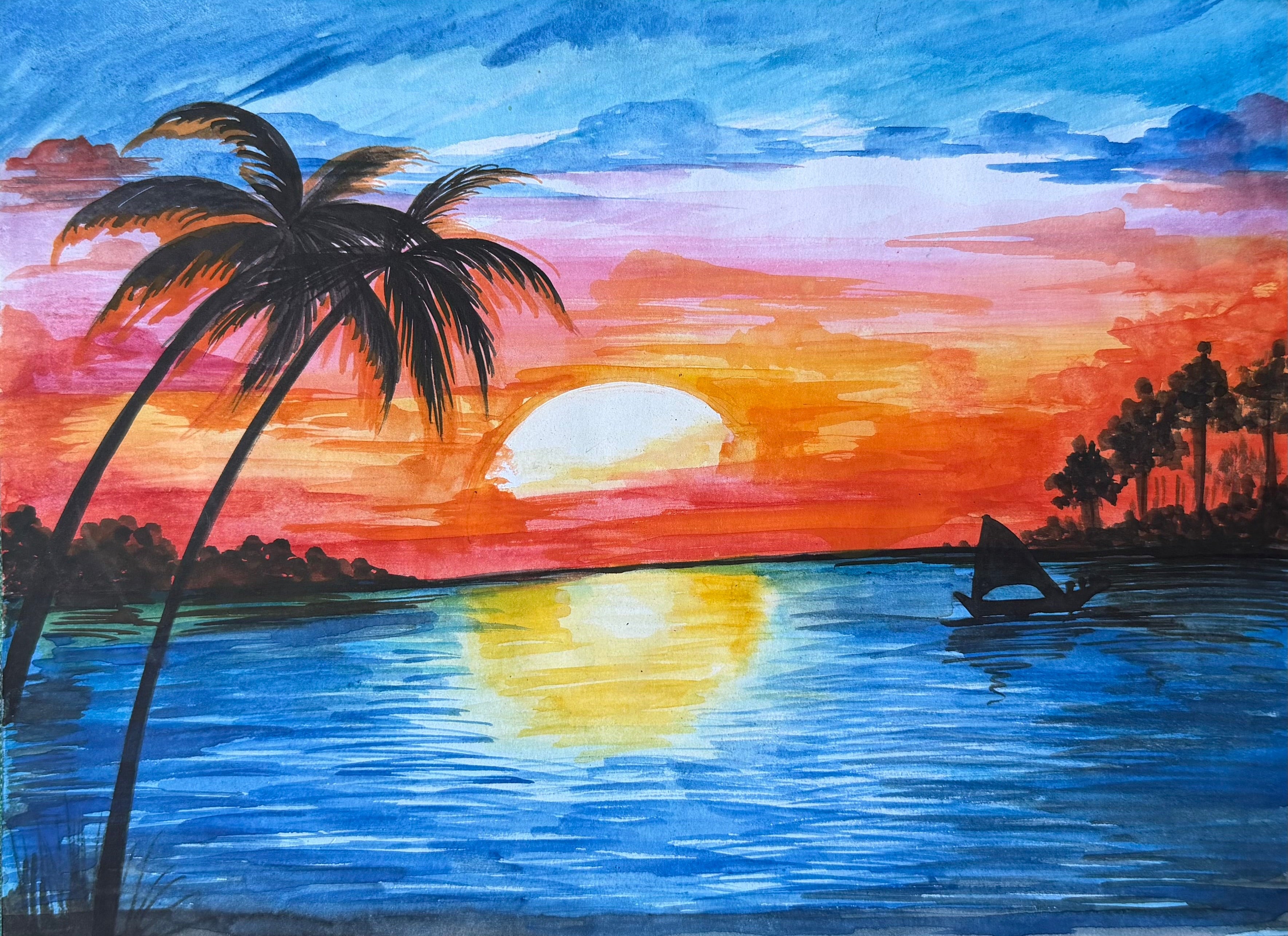 Sunset Beach Painting
