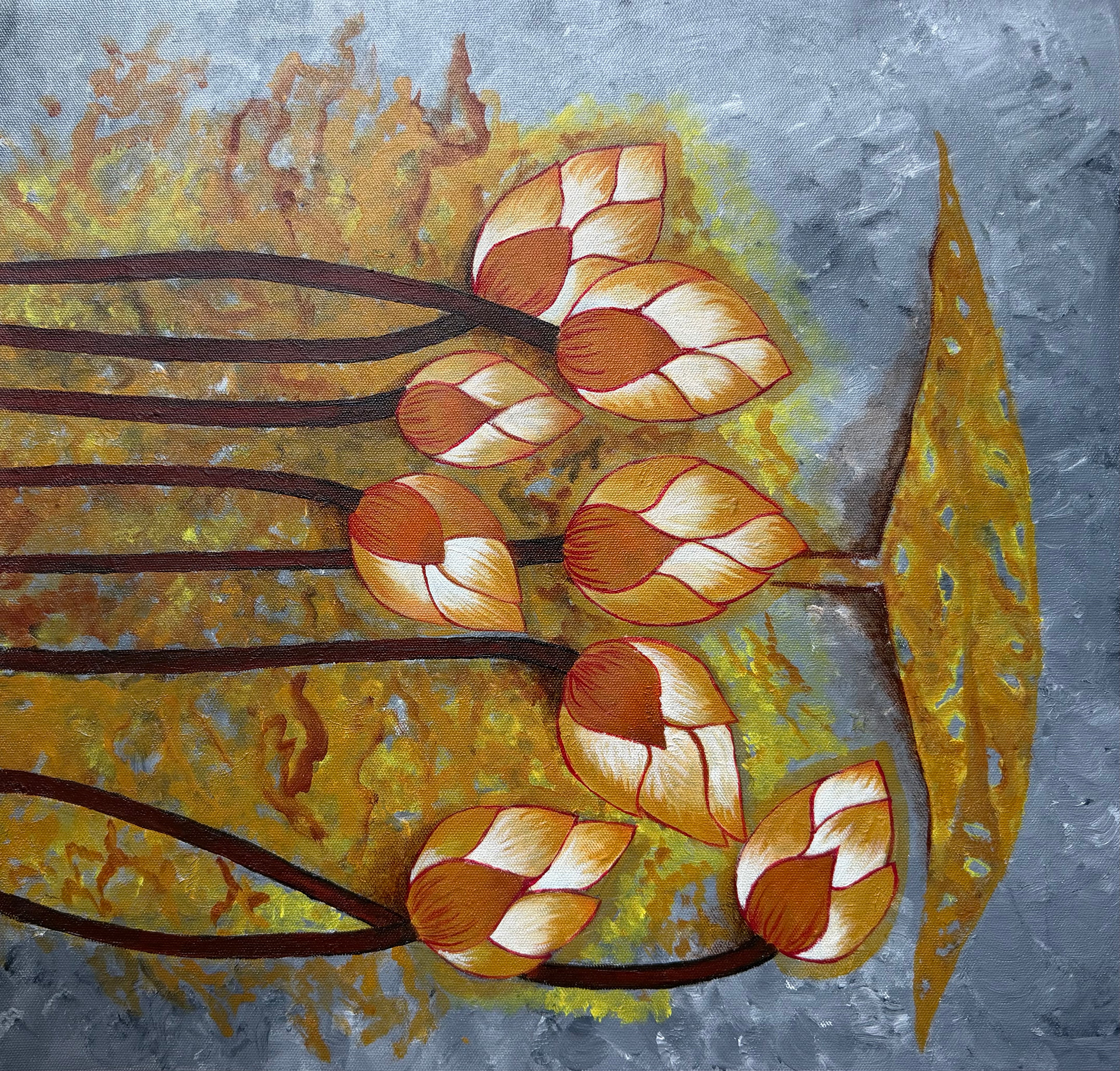 Golden Plants Painting