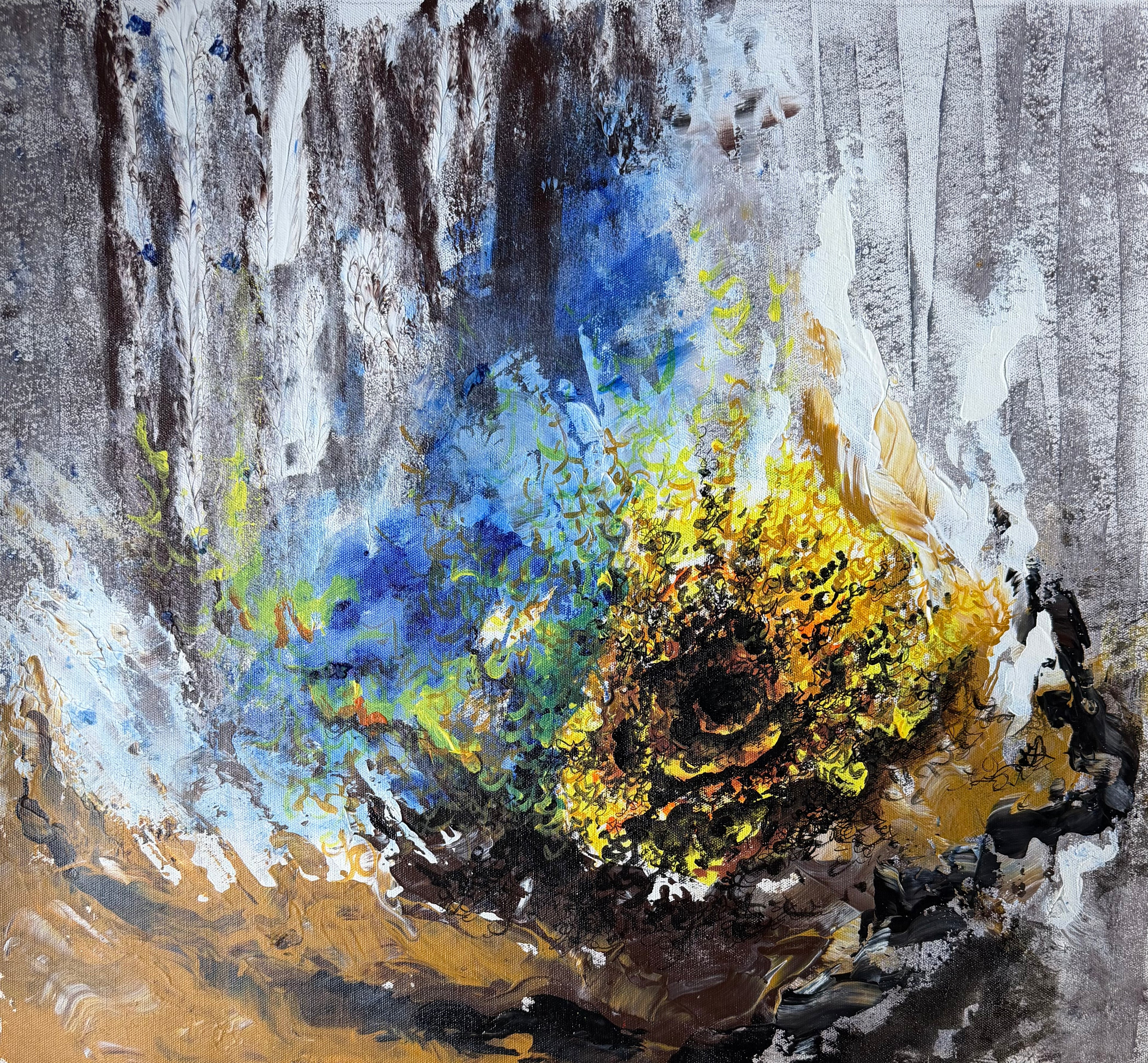 Fading Yellow Flower Painting (Version 1)