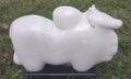 White Lean Bull Sculpture