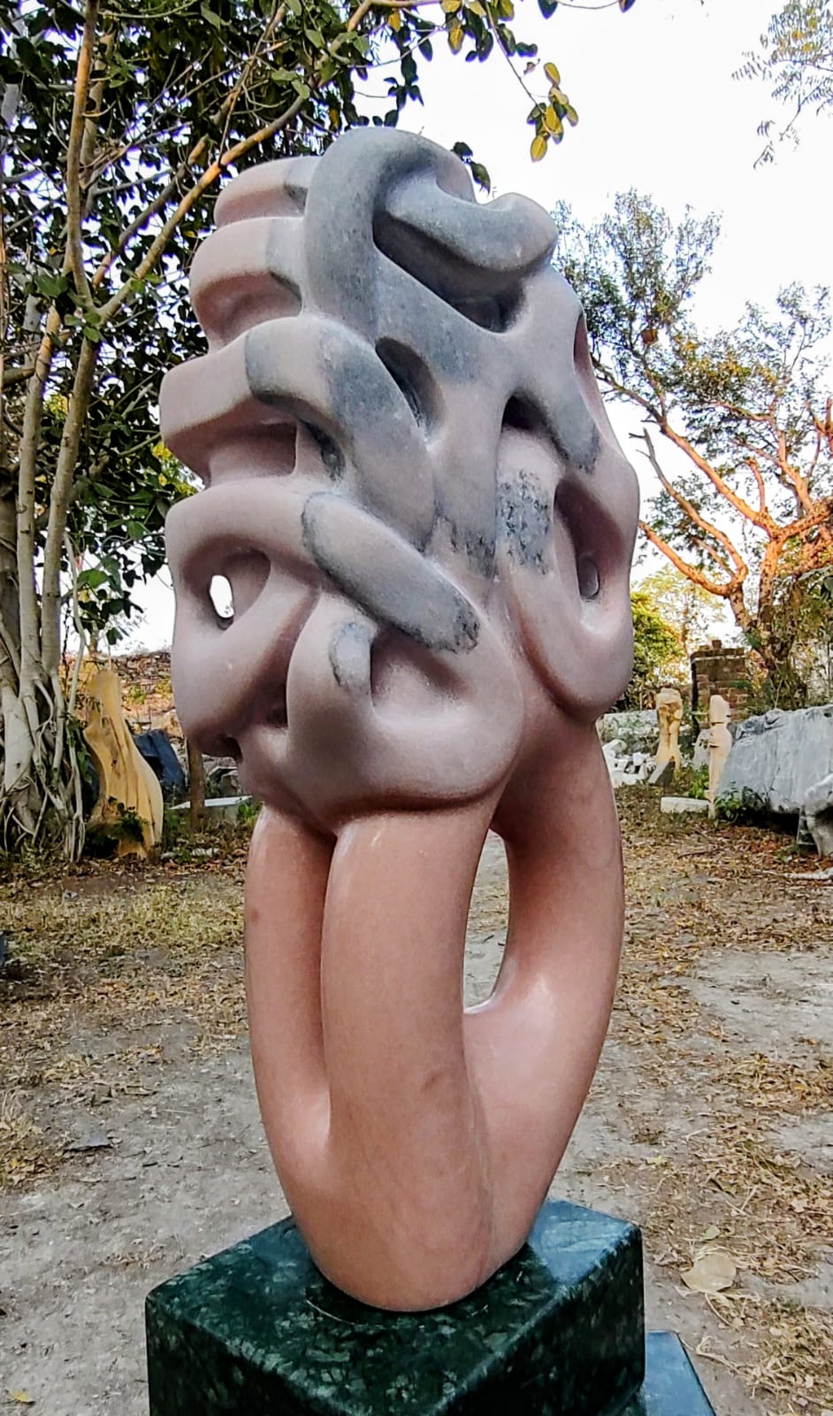 Peach Work Sculpture