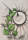 Bending Flower Pen Drawing Artwork