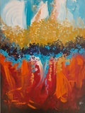 Fire And Snow Acrylic Painting