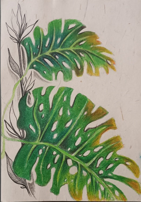 Heavy Leaves Pen Drawing Artwork