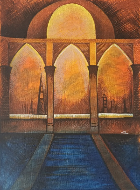 Open View Temple Acrylic Artwork