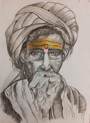 Pandit Ji Watercolor Artwork