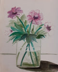 Pink Flowers Watercolor Painting
