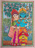 Krishna and Radha Watercolor Artwork