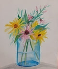 Yellow Flowers Watercolor Artwork